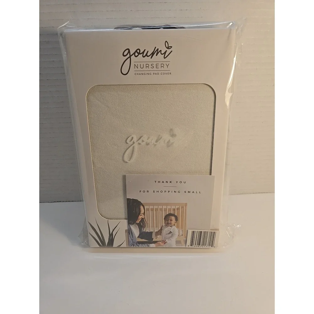 Goumi Soft Bamboo Organic Cotton Nursery Changing Pad Cover Cloud Beige NEW